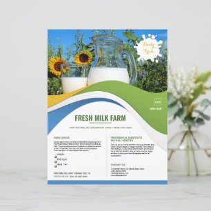 Plantilla de Folleto de Tienda de Leche Negocio