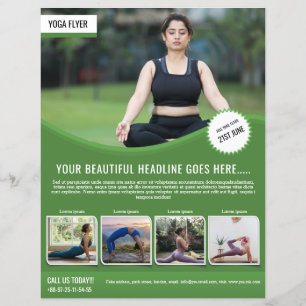 Plantilla de folleto de yoga y fitness