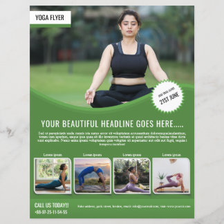 Plantilla de folleto de yoga y fitness