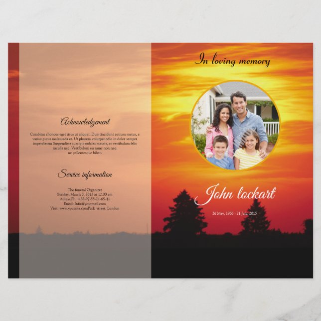 Plantilla de folleto funeral (Frente)