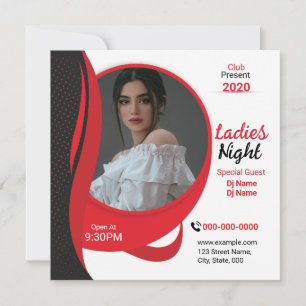 Plantilla de folleto para club de noche de señoras