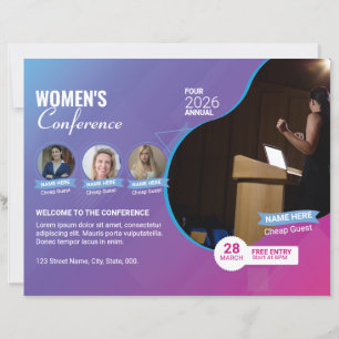 Plantilla de folleto para conferencia de mujeres