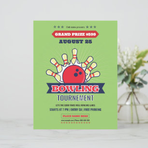 Plantilla de Folleto para Torneo de Bolos