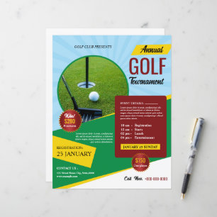Plantilla de Folleto para Torneo de Golf