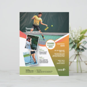 Plantilla de Folleto para Torneo de Tenis