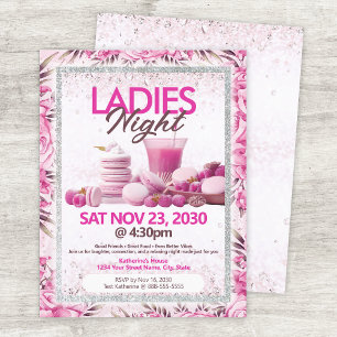 Plantilla de folleto rosa para fiesta de noche de