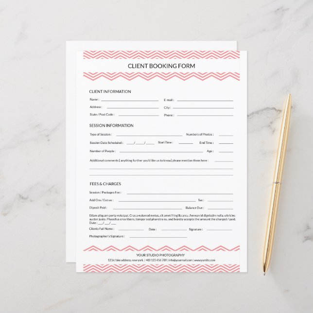 Plantilla de formulario de contrato de sesión de f (Anverso/Reverso In Situ)