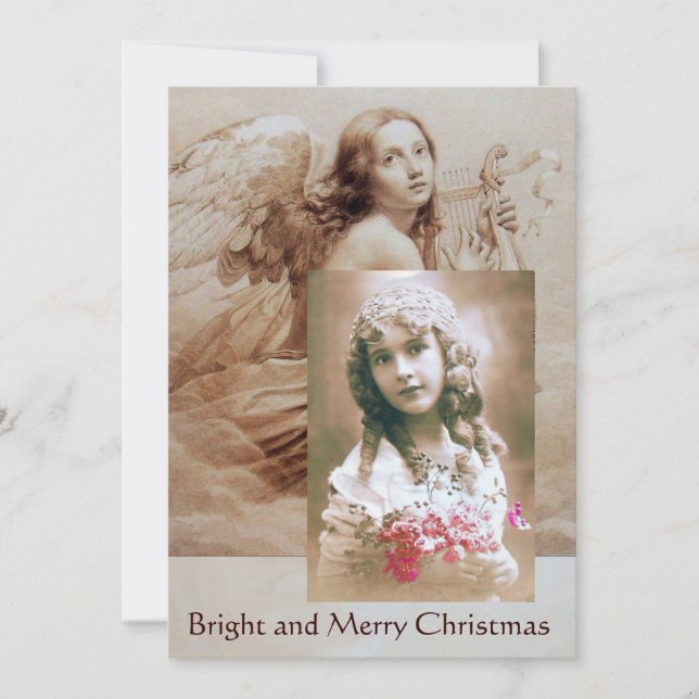 Plantilla de foto ANGEL TOCANDO LA LIRA SOBRE LAS  (Anverso)