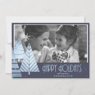 Plantilla de foto de árboles de Navidad azul ID863