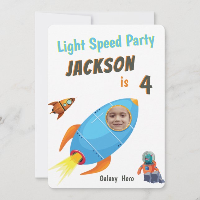 Plantilla de foto de astronauta héroe de la galaxi (Anverso)