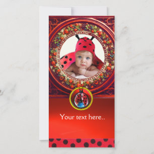 PLANTILLA DE FOTO DE BABY SHOWER DE LADYBUG BLANCA