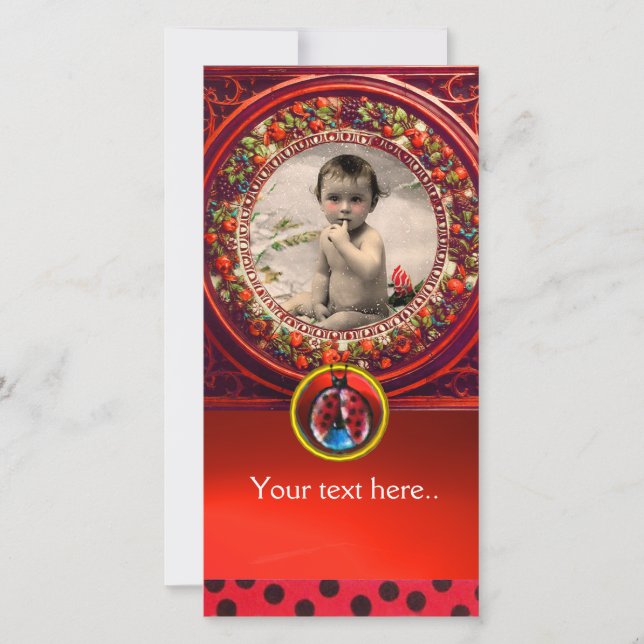 PLANTILLA DE FOTO DE BABY SHOWER DE LADYBUG BLANCA (Anverso)