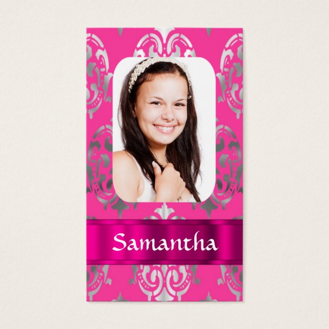 Plantilla de foto de damasco rosa (Frente)