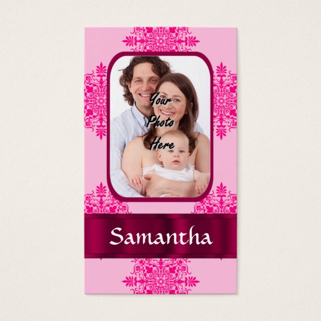 Plantilla de foto de damasco rosa (Frente)