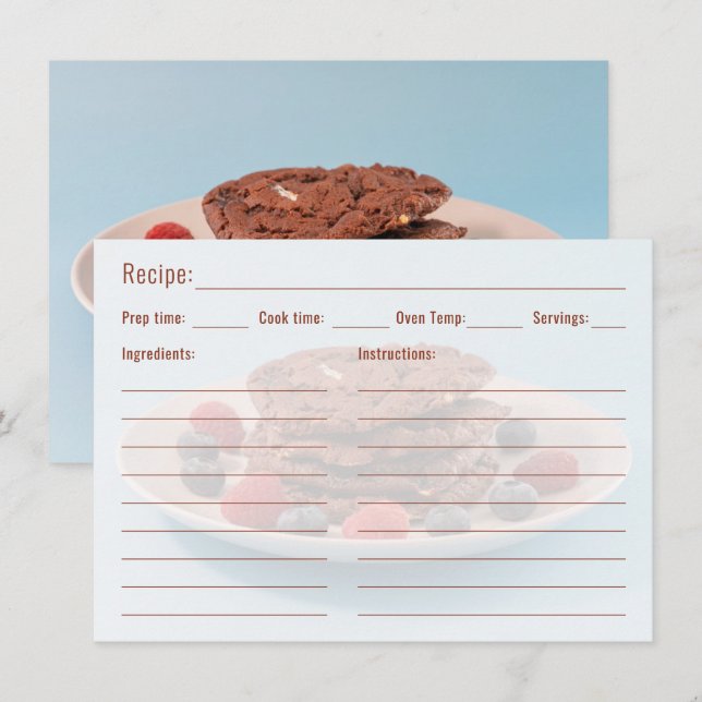 Plantilla de foto de galletas con chispas de choco (Anverso / Reverso)