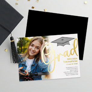 Plantilla de foto de graduación con guion clásico