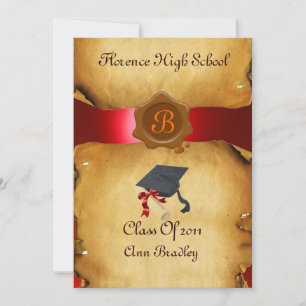 PLANTILLA DE FOTO DE GRADUACIÓN PARCHMENT Red Wax 