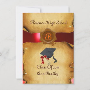 PLANTILLA DE FOTO DE GRADUACIÓN PARCHMENT Red Wax 