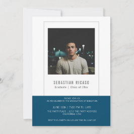 Plantilla de foto de graduado personalizada azul b