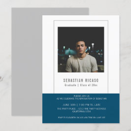 Plantilla de foto de graduado personalizada azul b