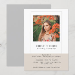 Plantilla de foto de graduado personalizada beige