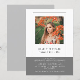 Plantilla de foto de graduado personalizada gris b