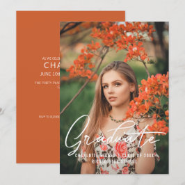 Plantilla de foto de graduado personalizada naranj
