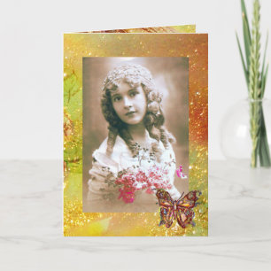 PLANTILLA DE FOTO DE MARIPOSA EN DESTELLOS DE ORO