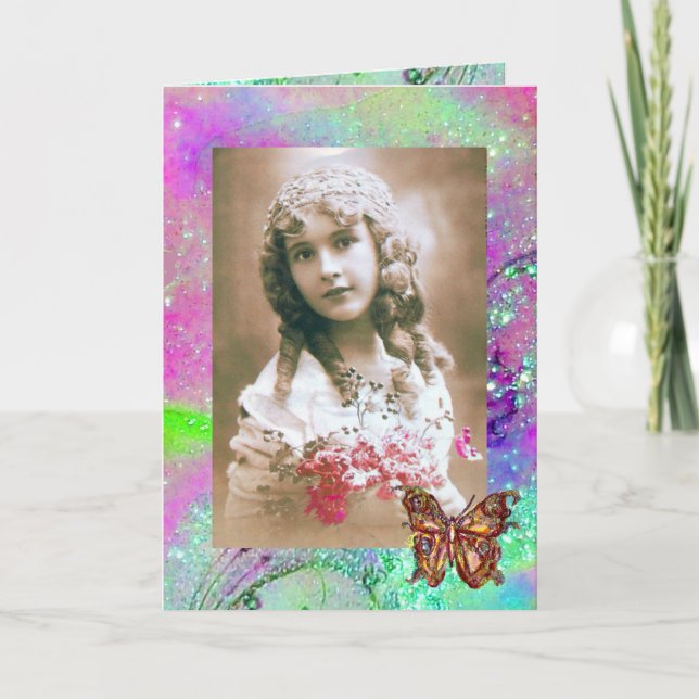 PLANTILLA DE FOTO DE MARIPOSA EN DESTELLOS DE ORO (Anverso)