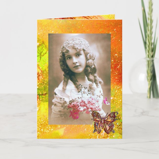 PLANTILLA DE FOTO DE MARIPOSA EN DESTELLOS DE ORO (Anverso)