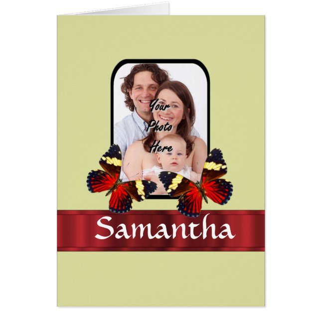 Plantilla de foto de mariposas rojas (Frente)