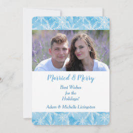 Plantilla de foto de Navidad de copo de nieve azul