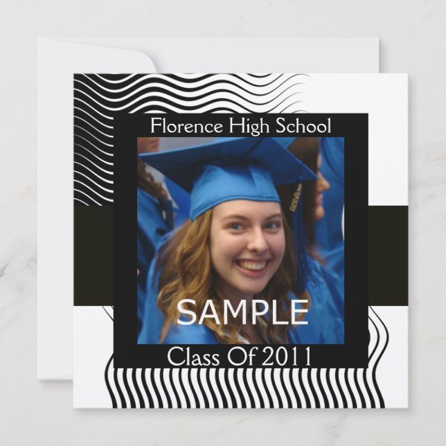 PLANTILLA DE FOTO DE ONDAS ELEGANTES MONOGRAM, bla (Anverso)