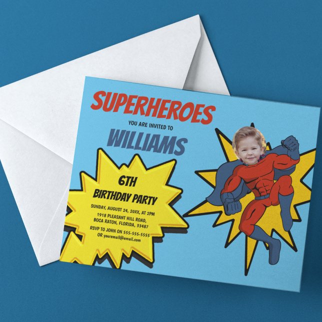 Plantilla de foto de superhéroe para cumpleaños de (Subido por el creador)
