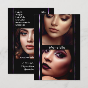 Plantilla de foto de tarjeta Comp Púrpura Negra de