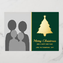 Plantilla de foto familiar con árbol de Navidad en