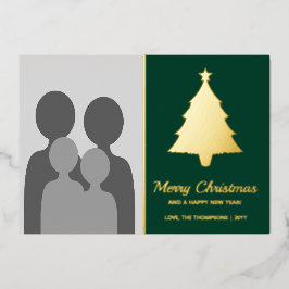Plantilla de foto familiar con árbol de Navidad en