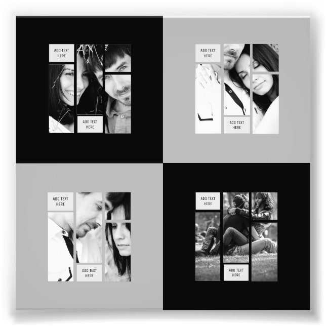 Plantilla De FOTO Gris Negro - Transferencia A Cua (Frente)
