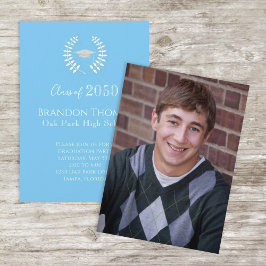 Plantilla de fotografía azul de Graduado Carolina