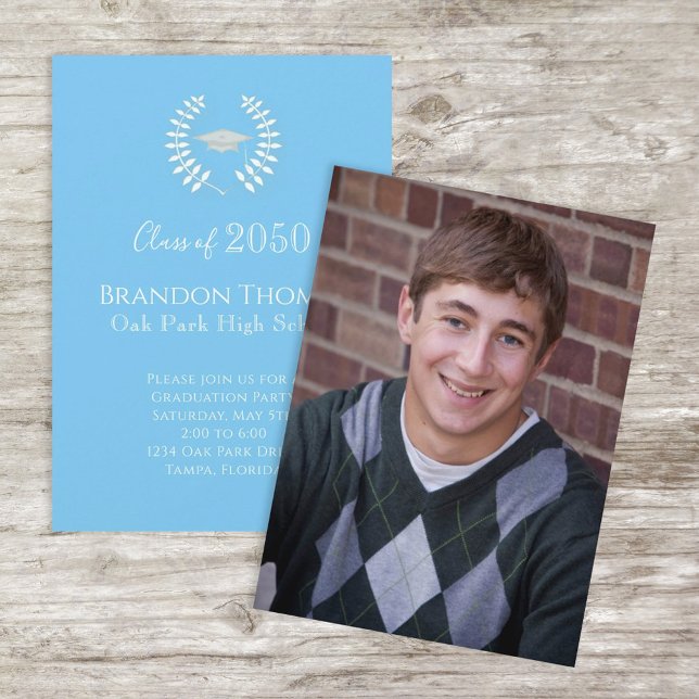 Plantilla de fotografía azul de Graduado Carolina  (Subido por el creador)