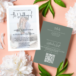 Plantilla de fotografía Boda verde elegante