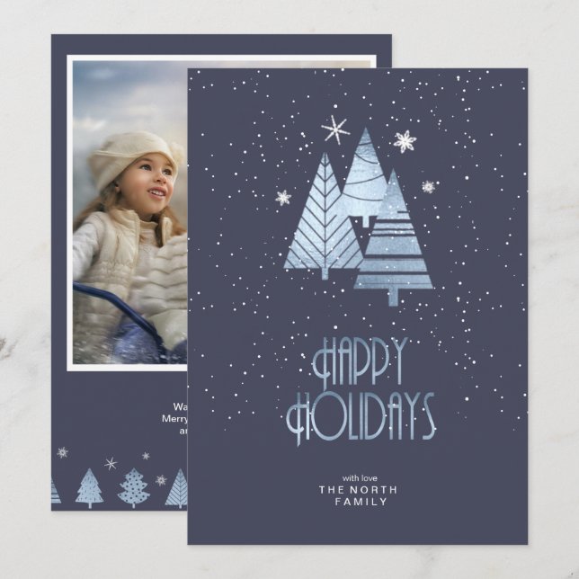 Plantilla de fotografía de árboles de Navidad V2 B (Anverso / Reverso)