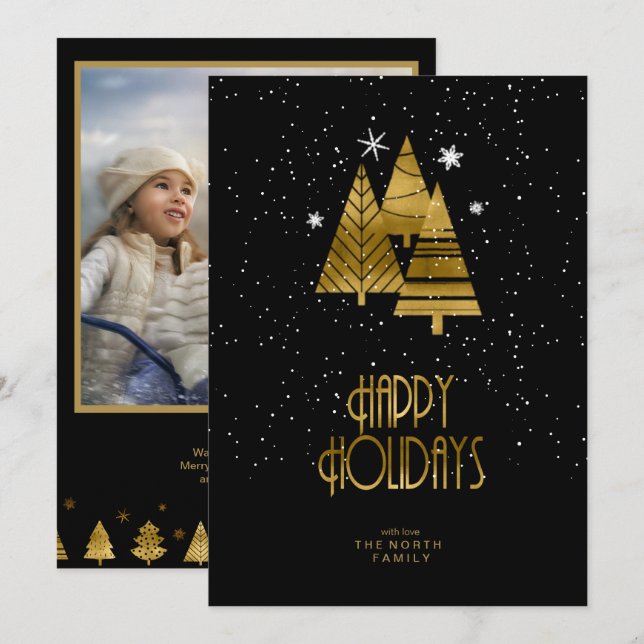 Plantilla de fotografía de árboles de Navidad V2 G (Anverso / Reverso)