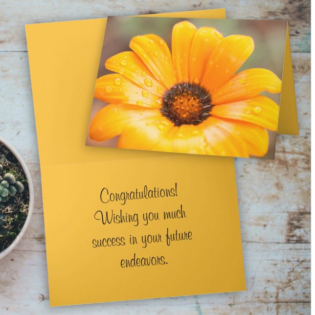 Plantilla de fotografía de cierre de Daisy African (cover and inside template text greeting card)