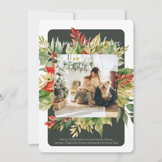 Plantilla de fotografía de follaje de invierno ver (Anverso)