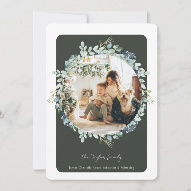 Plantilla de fotografía de follaje de invierno ver (Anverso)