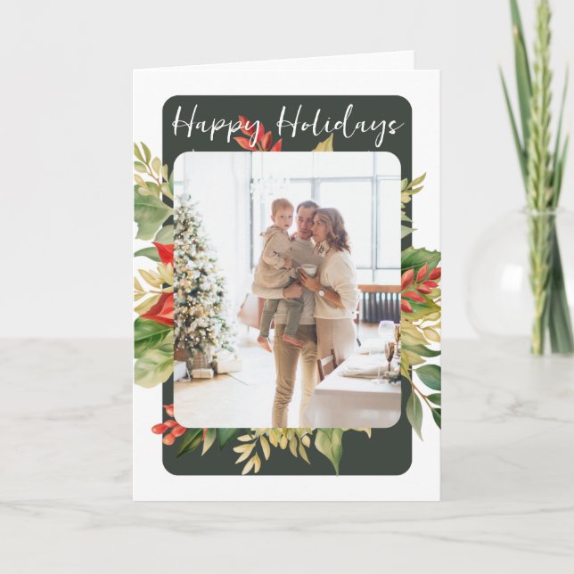 Plantilla de fotografía de follaje de invierno ver (Anverso)