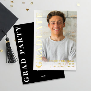 Plantilla de fotografía de graduado moderno de oro