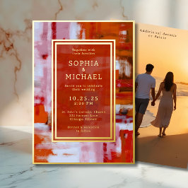 Plantilla de fotografía de invitación a bodas abst