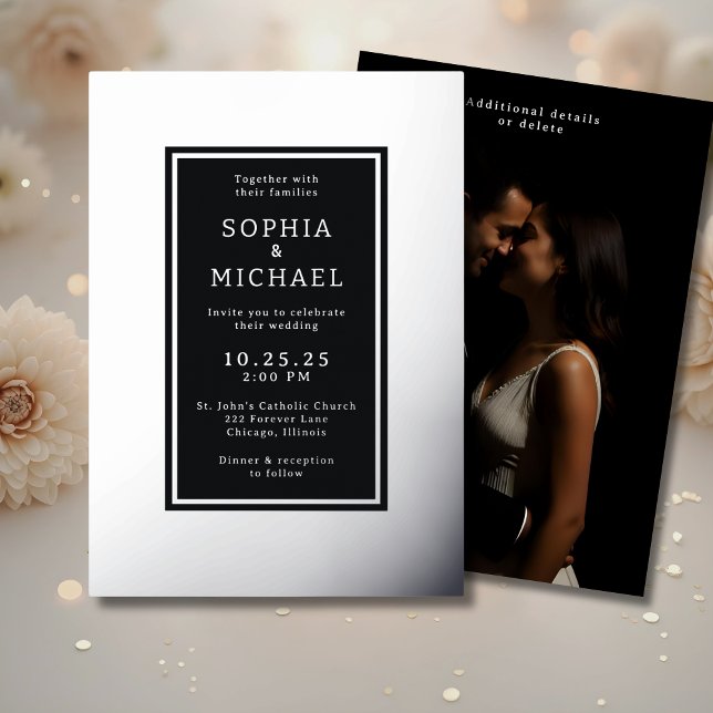 Plantilla de fotografía de invitación de boda simp (Subido por el creador)
